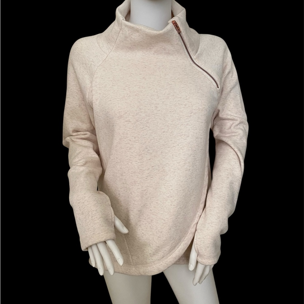 Athleta Asymmetrical Zip Funnel Neck Pullover – XS